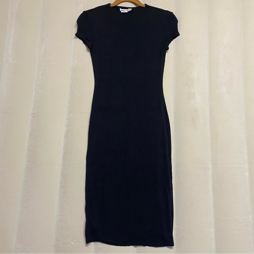 Paxton Women’s Dress Small Midi Sheath Bodycon Flattering Minimalist Feminine